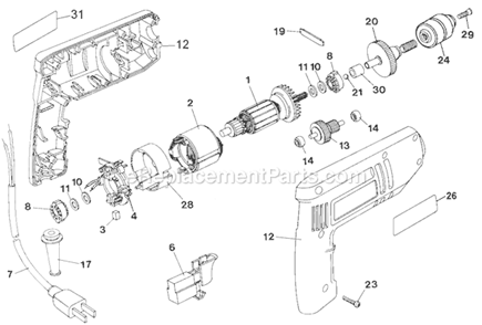 Page A Diagram and Parts List for BT200 Type 1 Black and Decker Electric Drill